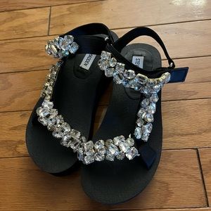 Steve Madden Rhinestone Wedged Sandals